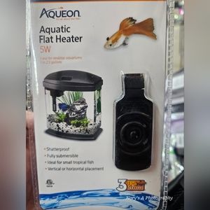 Aqueon Aquatic Flat Heater 5 W Submersible 0.5 -2 Gallon Fish Tank Aquarium